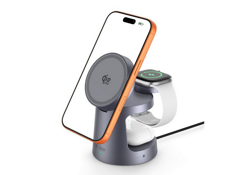 Tech-Protect Wireless charger QI2.2-25W-A48 3in1 magnetic - navy blue