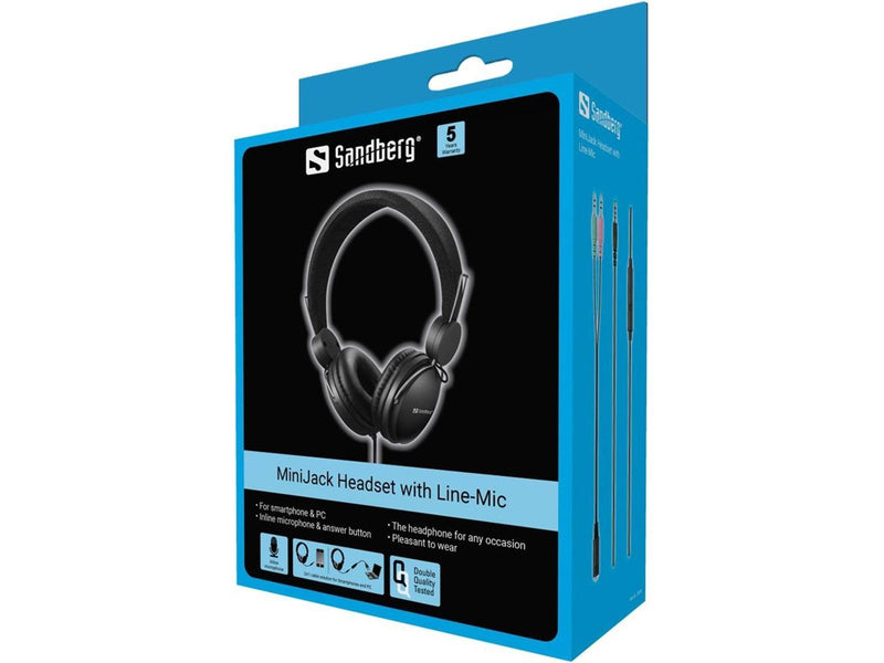 Sandberg MiniJack Headset with Line-Mic (3.5mm)