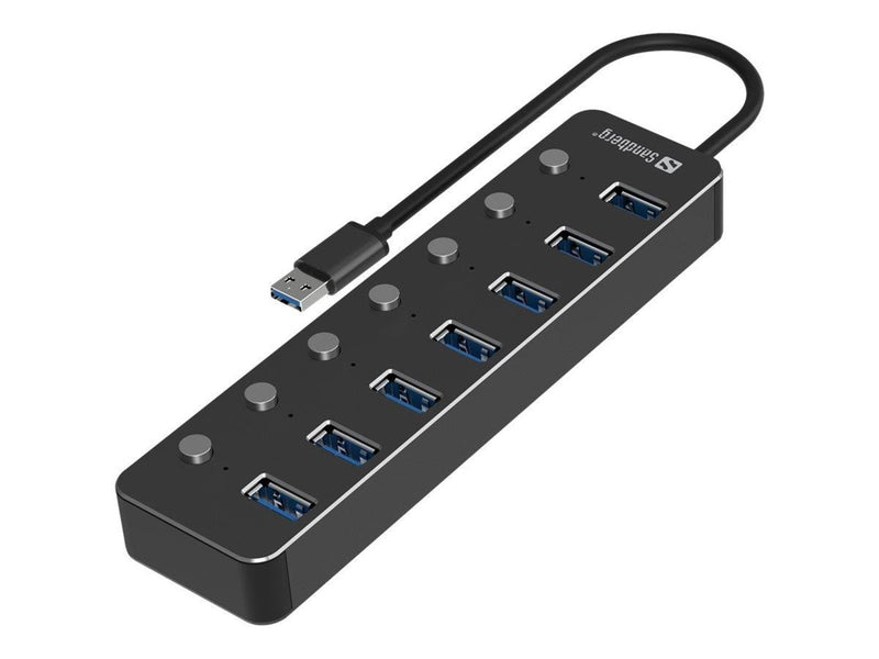 Sandberg 7-Port USB3.0 Hub USB-Hubs - USB 3.0 - 7 - Schwarz