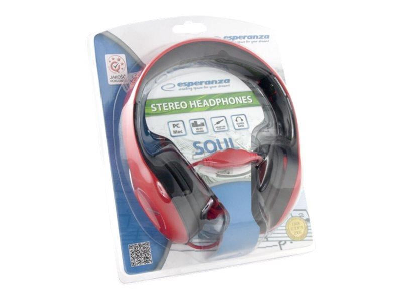 Esperanza Stereo Audio Headphones Soul Red