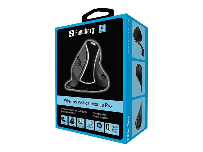 Sandberg Wireless Vertical Mouse Pro - Vertical mouse (Schwarz)