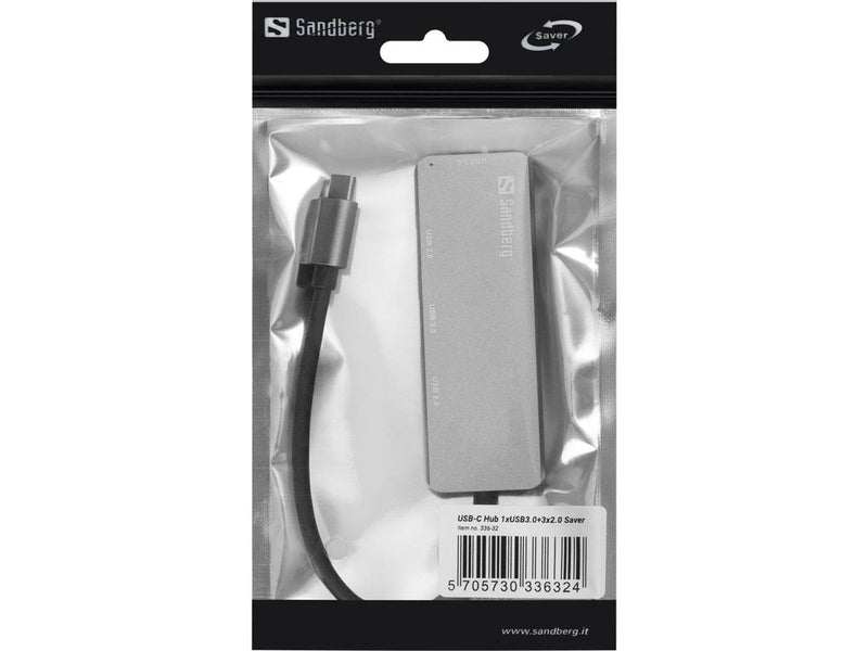 Sandberg 4-Port USB-C Hub USB-Hubs - 4 - Grau