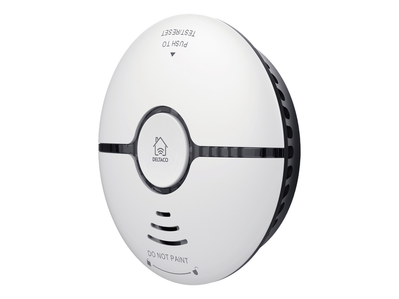 Deltaco SMART HOME Wifi optical smoke detector sound & light white