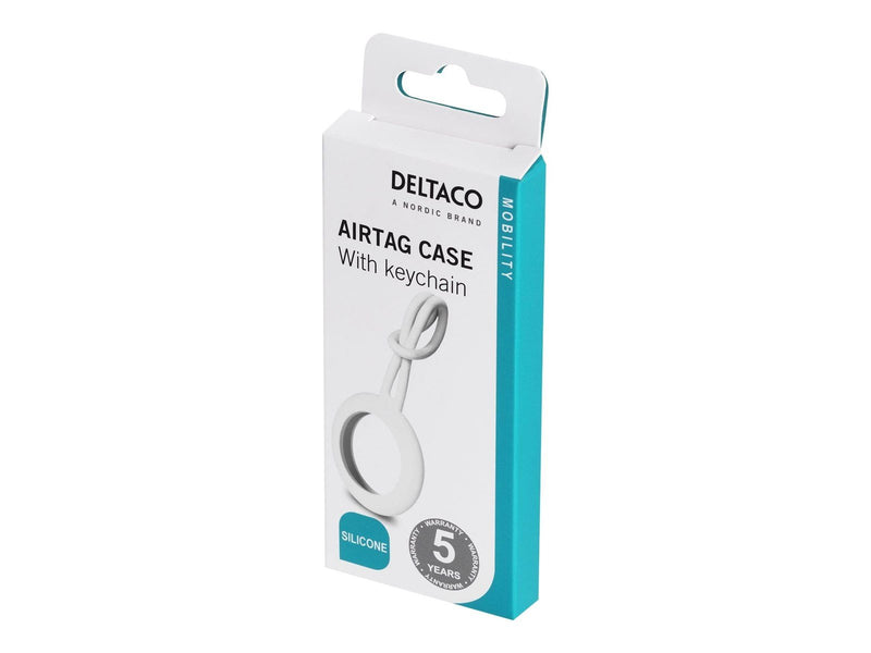 Deltaco Apple AirTag Case Silicone Hanger White