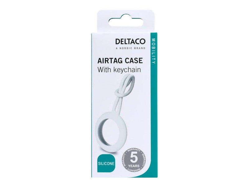 Deltaco Apple AirTag Case Silicone Hanger White