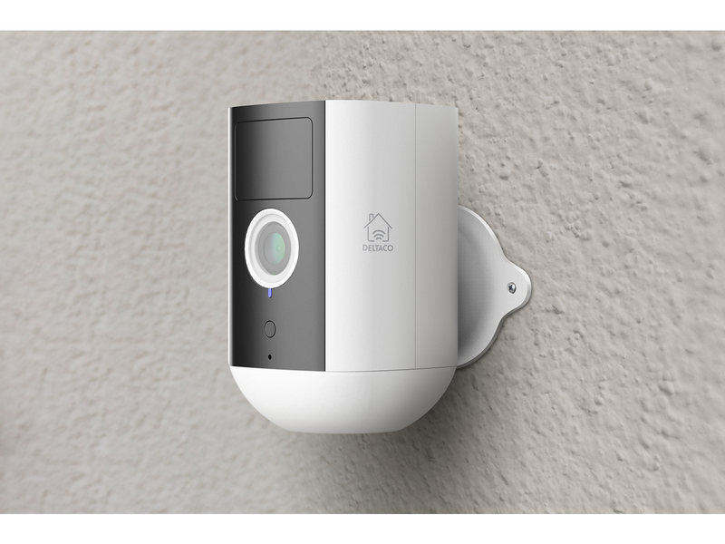 Deltaco SMART HOME Battery powered WiFi camera for outdoor use IP54 2MP white