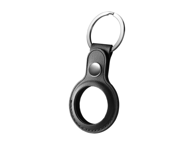 Deltaco Apple AirTag Case Keychain Vegan Leather Black