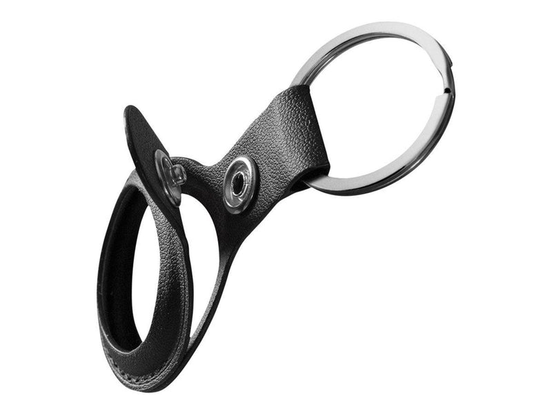 Deltaco Apple AirTag Case Keychain Vegan Leather Black