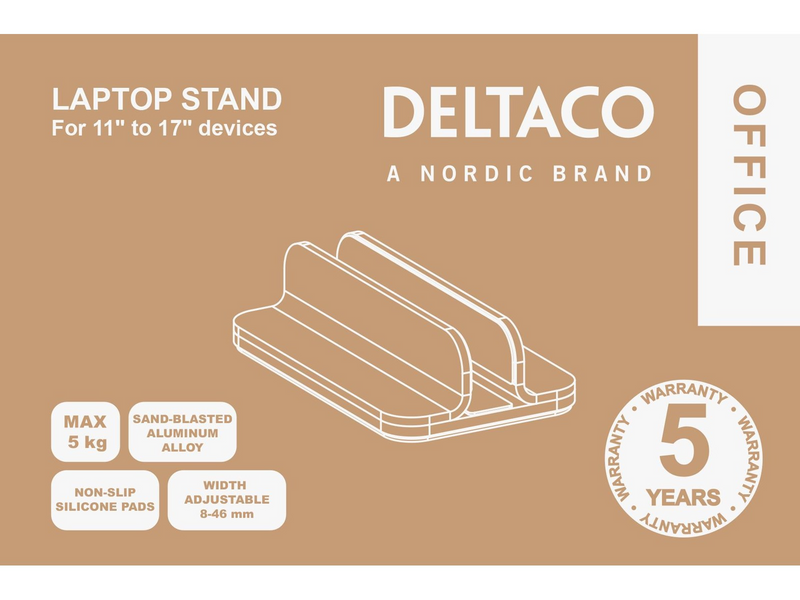Deltaco OFFICE Vertical laptop holder