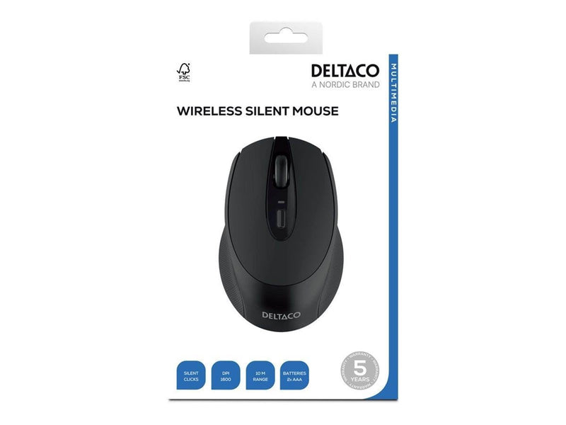 Deltaco Wireless office silent mouse USB receiver - Maus (Grau)