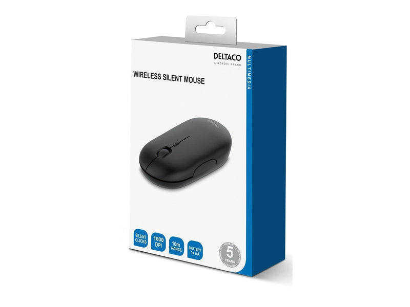 Deltaco Wireless Flat Silent Mouse - Maus (Grau)