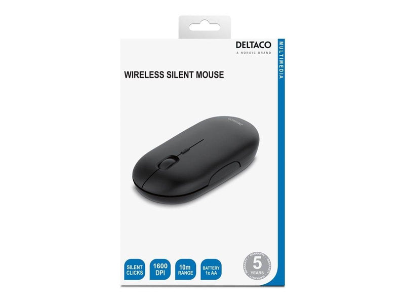 Deltaco Wireless Flat Silent Mouse - Maus (Grau)