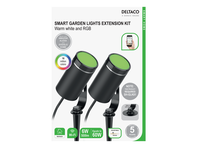 Deltaco Garden light extension kit 2 bulbs