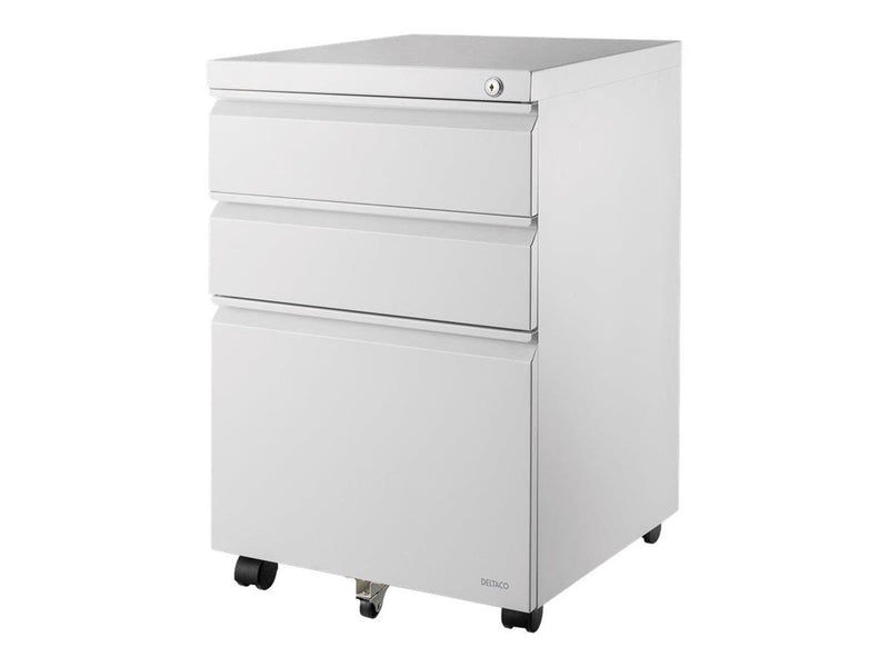 Deltaco Cabinet on wheels with lock 3 drawers