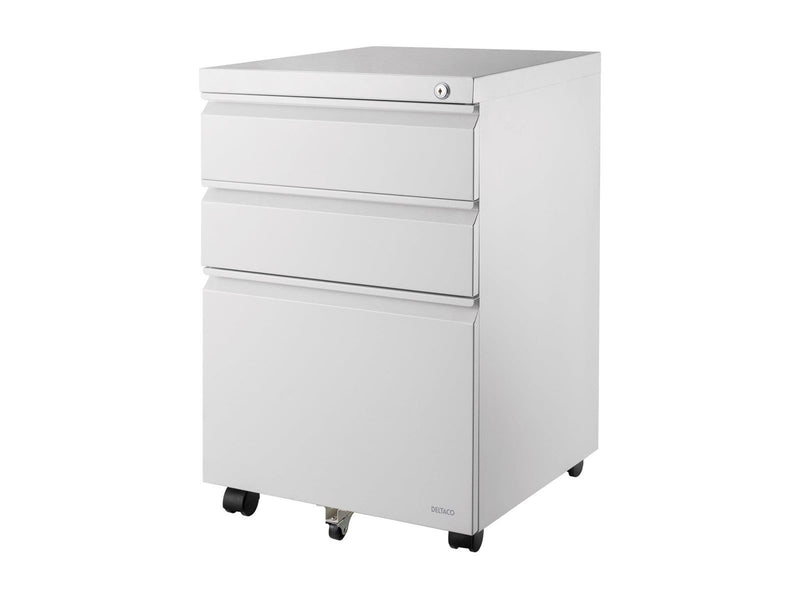 Deltaco Cabinet on wheels with lock 3 drawers