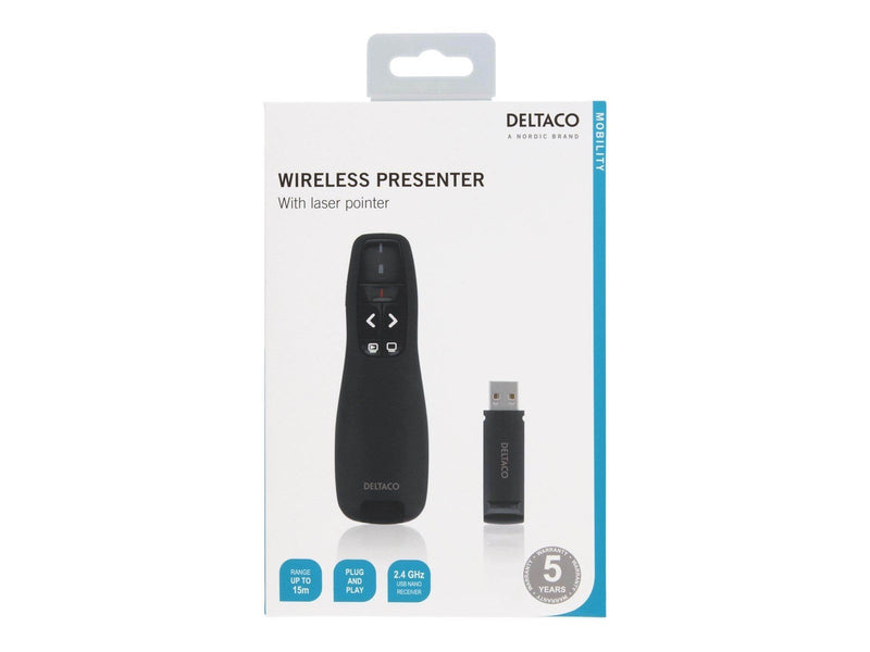 Deltaco Wireless Presenter With Laser Pointer