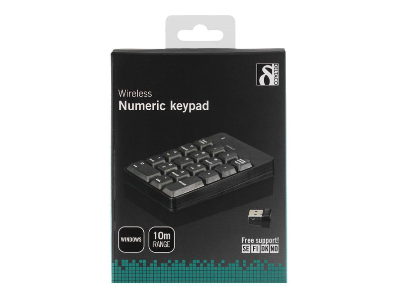 Deltaco Wireless Numpad Black - Numpad - Schwarz