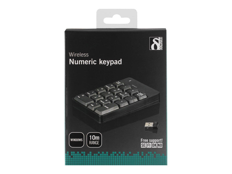 Deltaco Wireless Numpad Black - Numpad - Schwarz