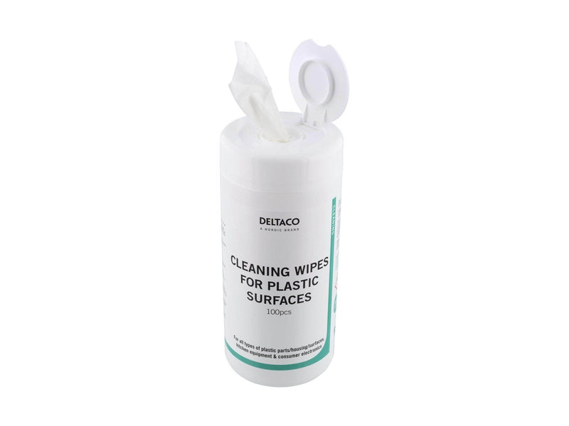 Deltaco Wet Wipes For Plastic Surfaces 100pcs