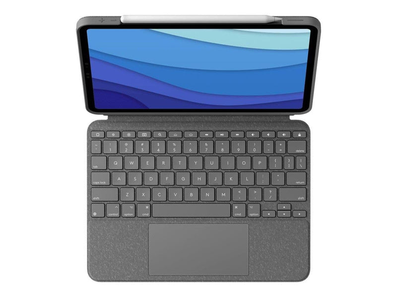 Logitech Combo Touch - keyboard and folio case - with trackpad - QWERTY - US International - oxford grey - Tastatur & Folio-Set