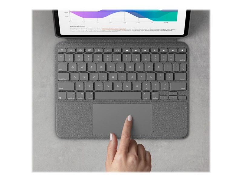 Logitech Combo Touch - keyboard and folio case - with trackpad - QWERTY - US International - oxford grey - Tastatur & Folio-Set