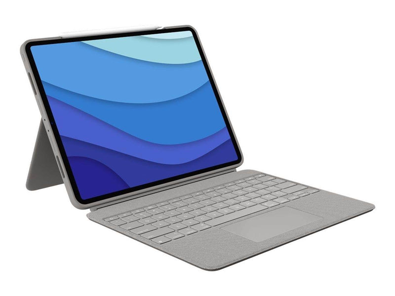 Logitech Combo Touch - keyboard and folio case - with trackpad - QWERTY - UK - sand - Tastatur & Folio-Set - Englisch - UK - Gra