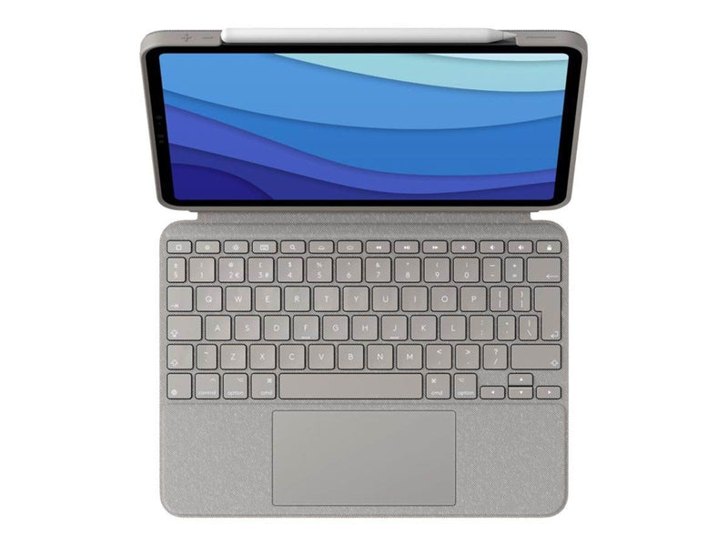 Logitech Combo Touch - keyboard and folio case - with trackpad - QWERTY - UK - sand - Tastatur & Folio-Set - Englisch - UK - Gra