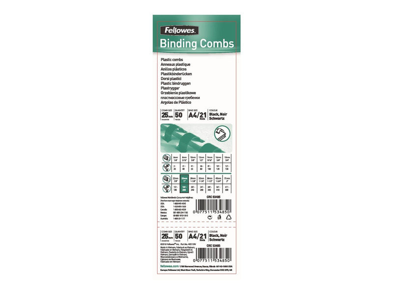 Fellowes Plastic Comb - Plastic binding comb