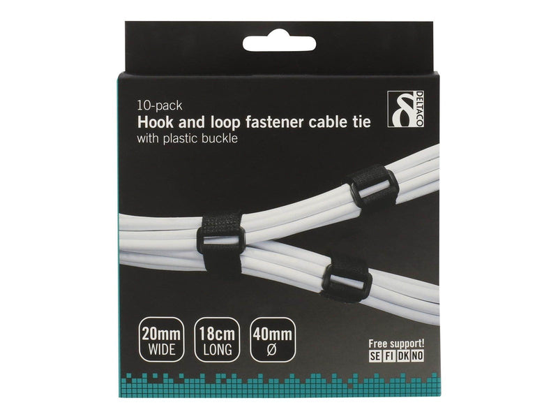 Deltaco Hook and loop fastener cable 10pack