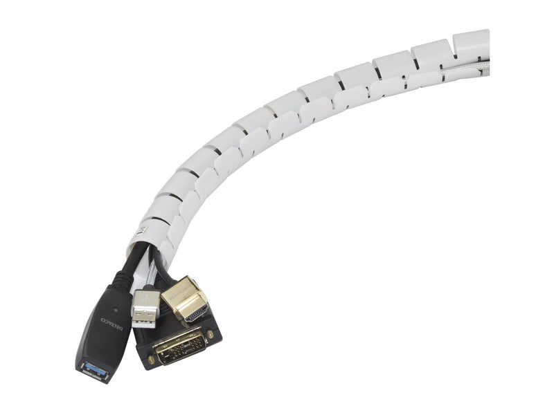 Deltaco Nylon cable cover 2.5m white