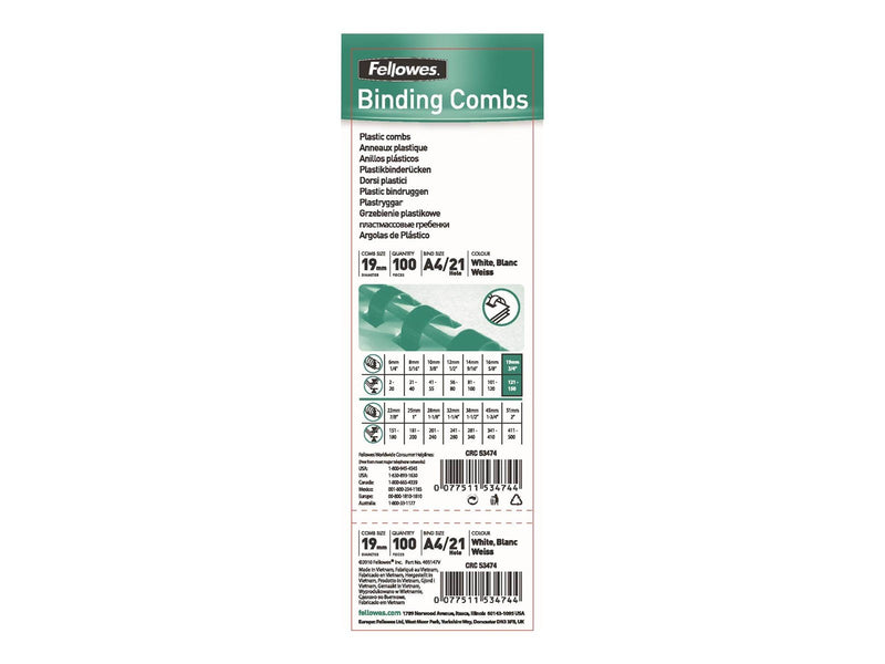 Fellowes Plastic Comb - Plastic binding comb