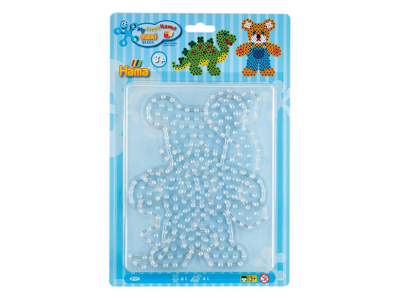 Hama Iron on Bead Plates Maxi - Dino and Teddy Bear