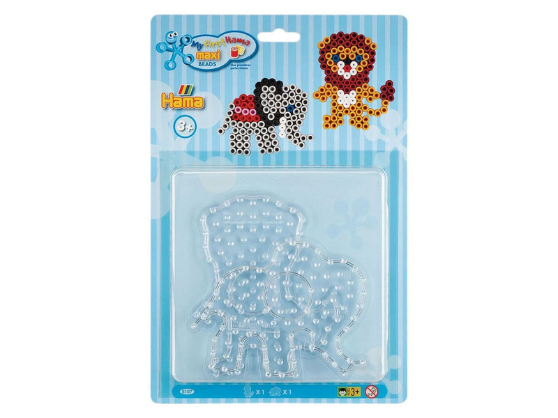 Hama Iron on Bead Plates Maxi - Lion and Elephant