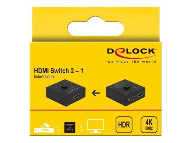 DeLOCK HDMI 2 - 1 bidirectional 4K 60 Hz compact