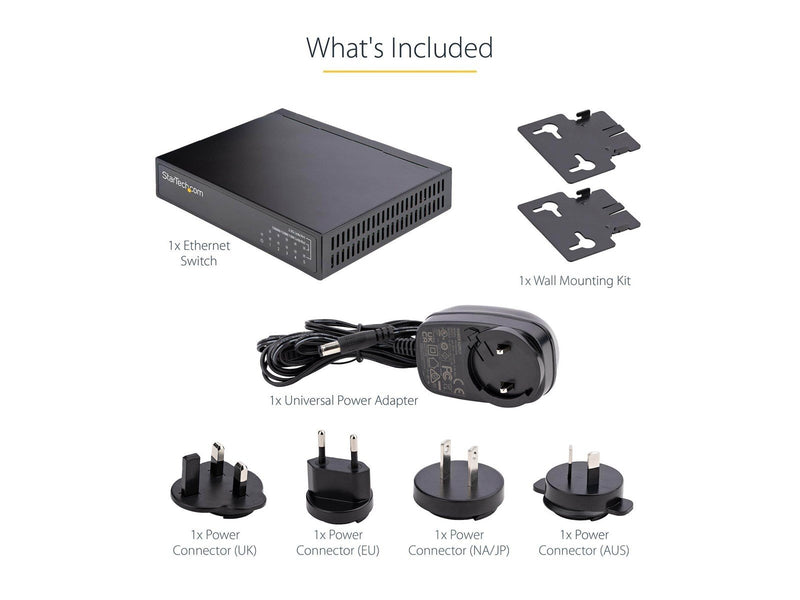 StarTech.com Unmanaged 2.5G Switch 5 Port Gigabit Switch