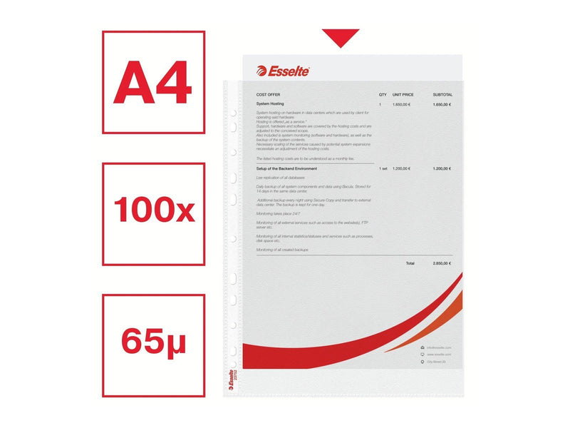 Esselte Lomme 55my PP prµget A4 T+ (100)