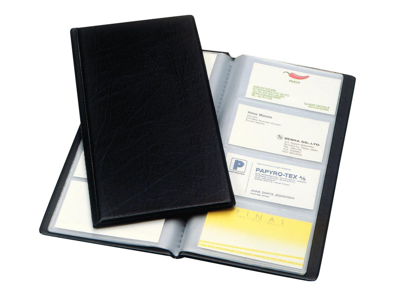 Esselte Business card book - for 60 x 95 mm - capacity: 128 cards - black