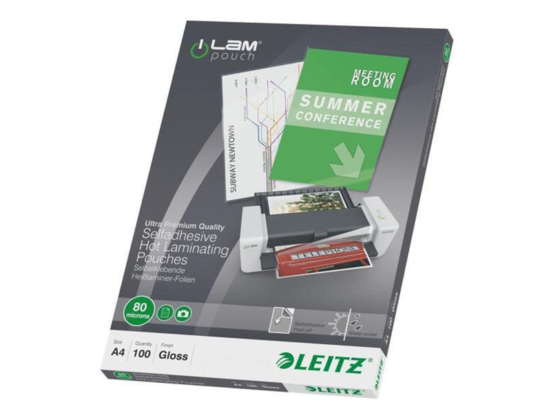 Leitz Lamineringslomme selvkl.A4 80 mic.pk/100