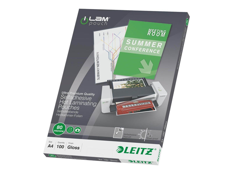 Leitz Lamineringslomme selvkl.A4 80 mic.pk/100