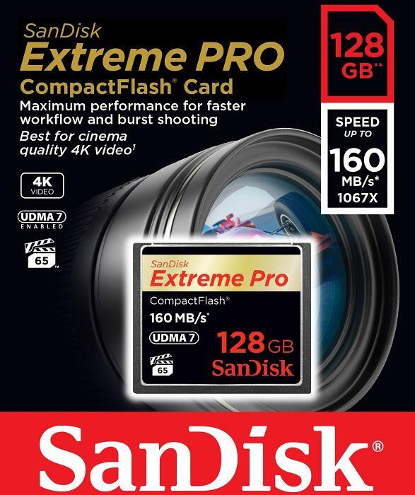 SanDisk Extreme PRO CompactFlash Speicherkarte 128GB