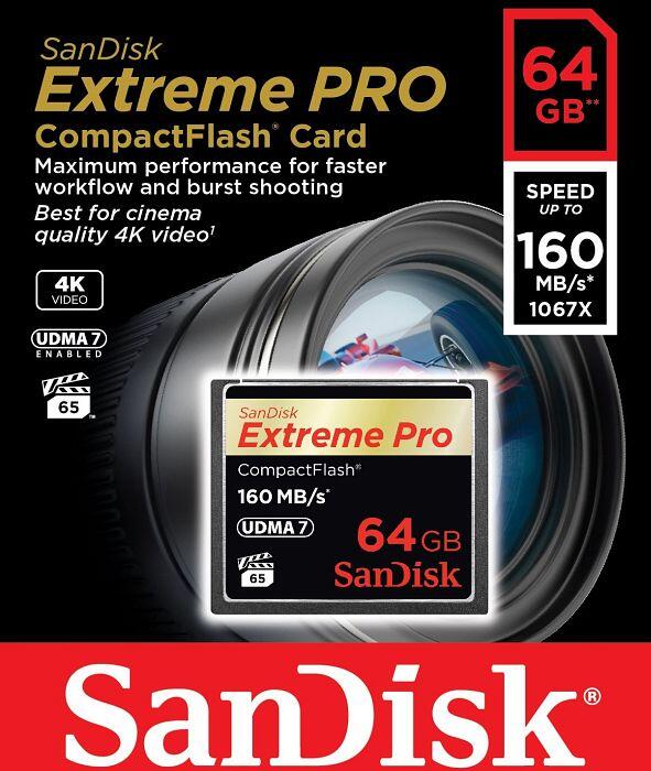 SanDisk Extreme PRO CompactFlash Speicherkarte 64GB
