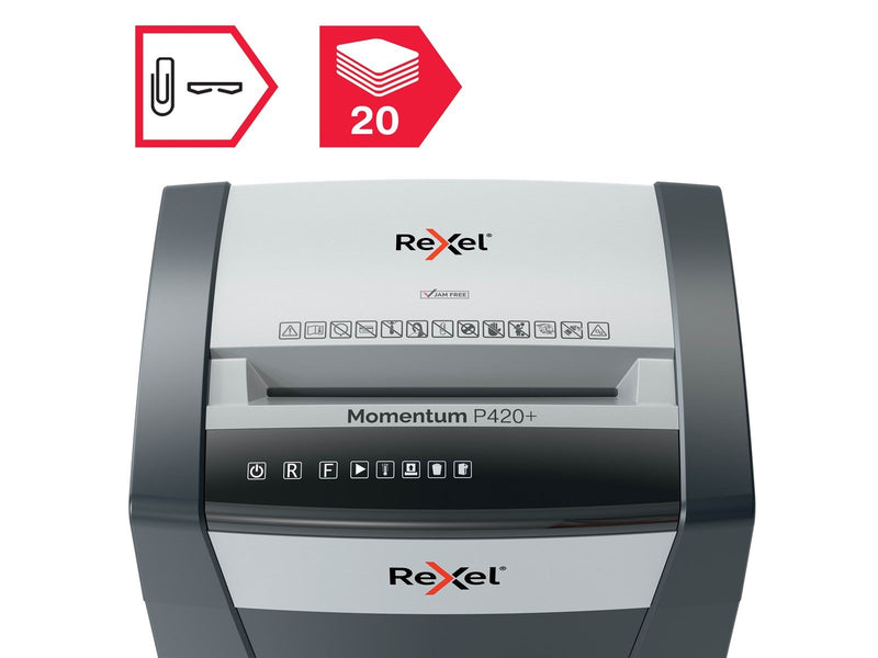 Rexel Momentum P420+ Anti-Papierstau Partikelschnitt-Aktenvernichter