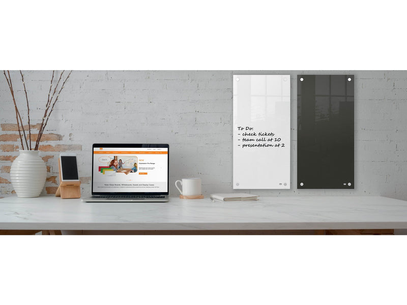 Nobo  Schmales Glas Whiteboard 30 x 60 cm Schwarz