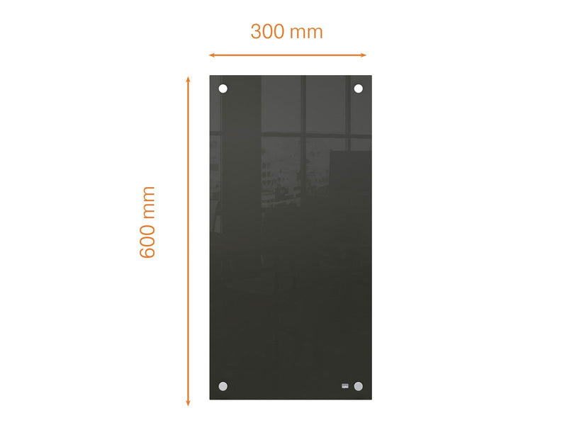 Nobo  Schmales Glas Whiteboard 30 x 60 cm Schwarz