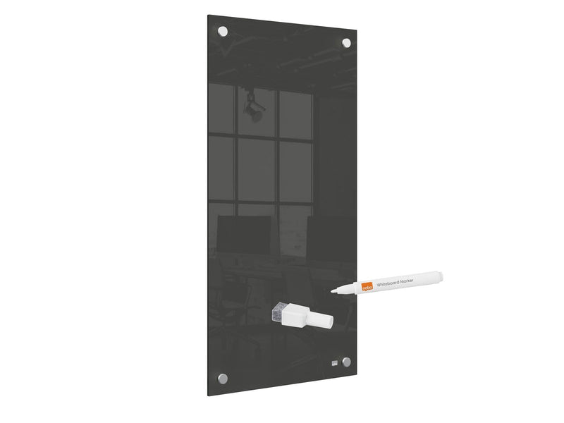 Nobo  Schmales Glas Whiteboard 30 x 60 cm Schwarz