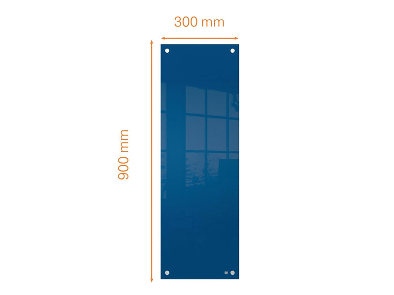 Nobo  Schmales Glas Whiteboard 30 x 90 cm Blau