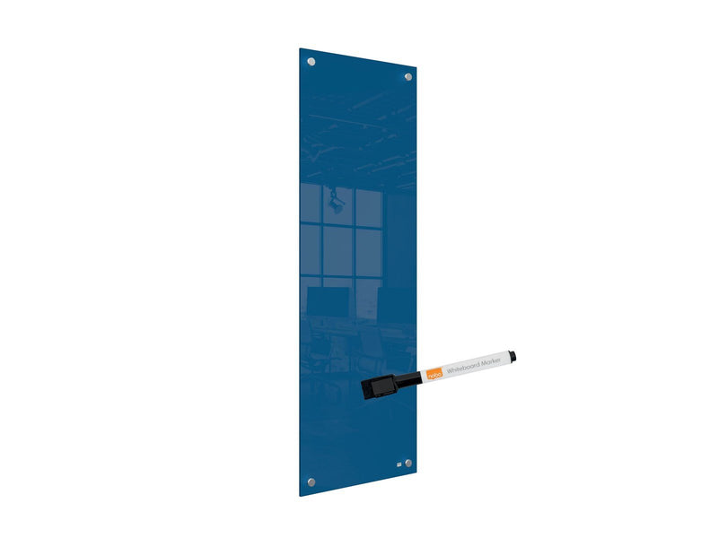 Nobo  Schmales Glas Whiteboard 30 x 90 cm Blau