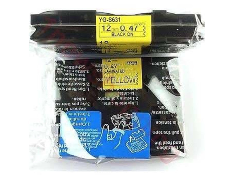Brother Tape/black-yellow 12mm f 3xx 5xx