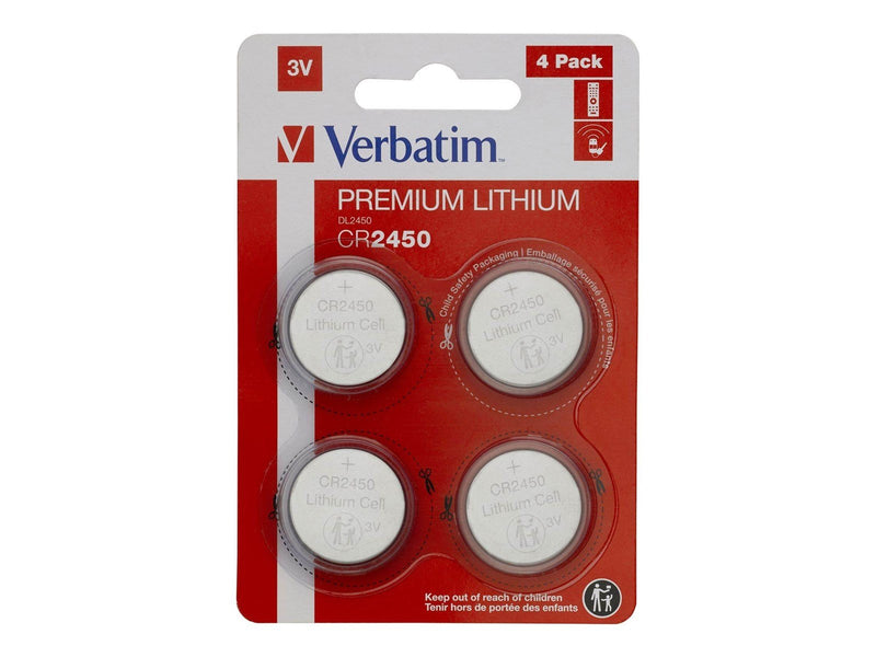 Verbatim Lithium Battery CR2450 3V (4-Pack)