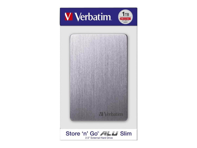Verbatim Store 'n' Go Slim - Extern Festplatte - 2TB - Silber